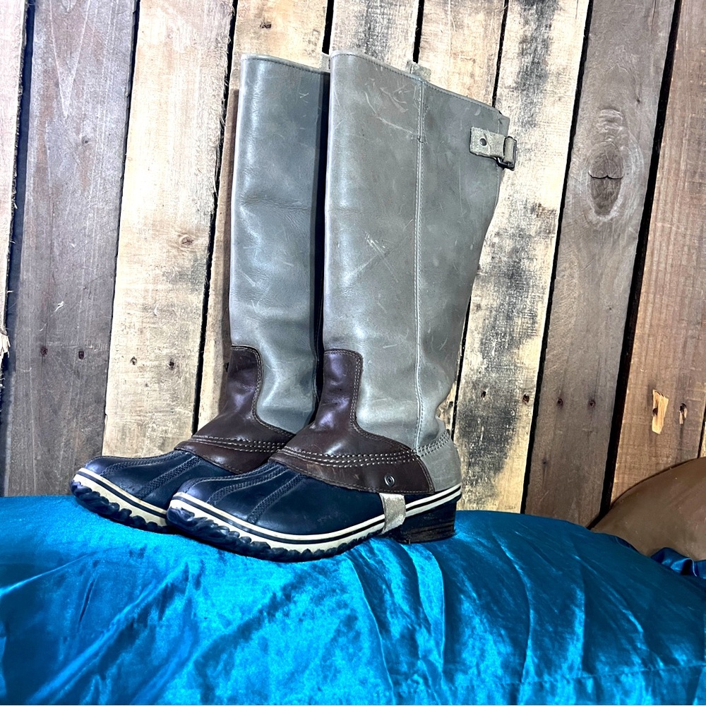 Sorel Slimpack Tall Equestrian Riding Boots, Shale Grey